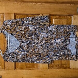 Sigrid Olsen Brown Long Sleeve Paisley tunic 1X